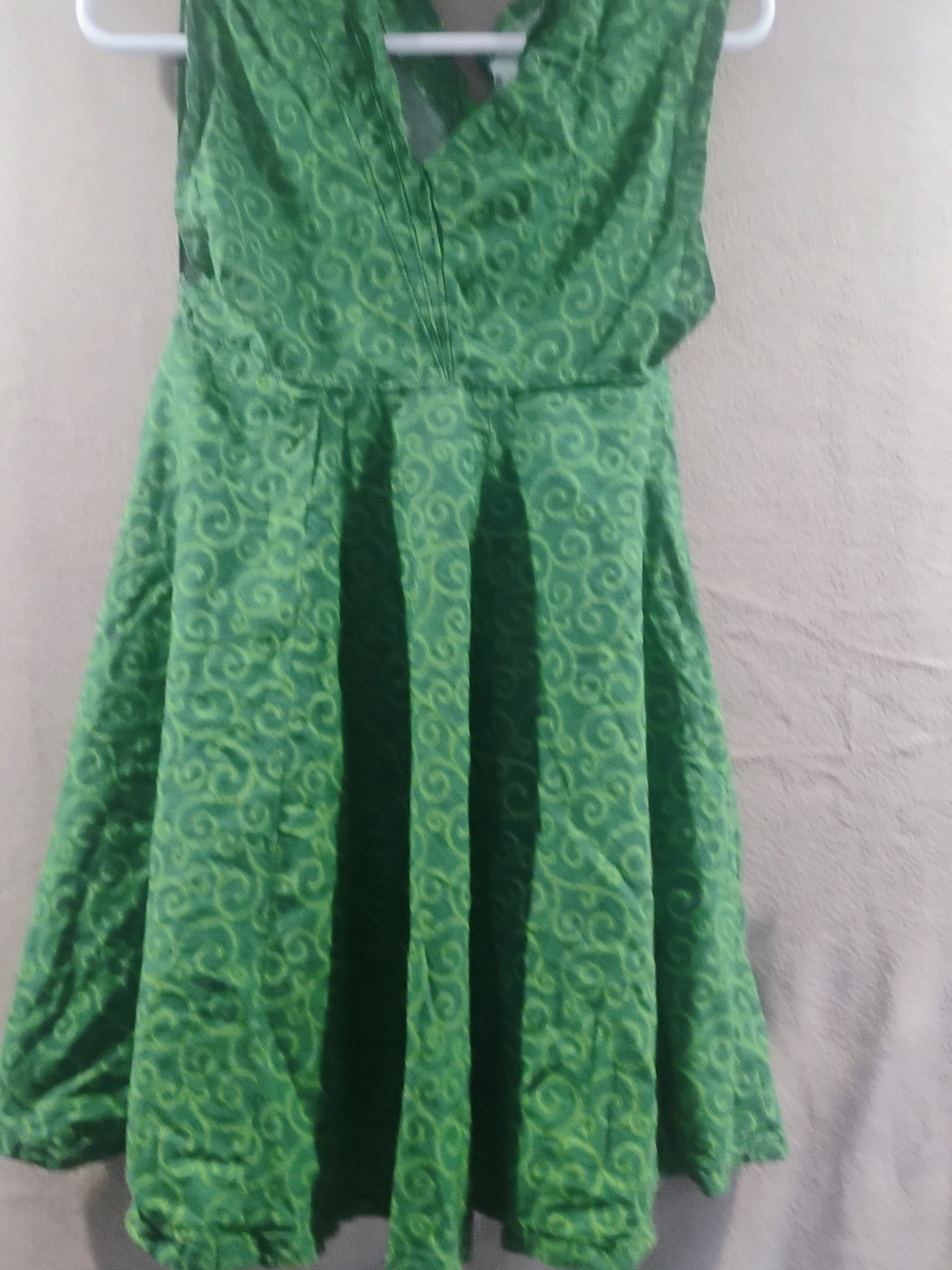 Green Swirl-Print Kids Dress